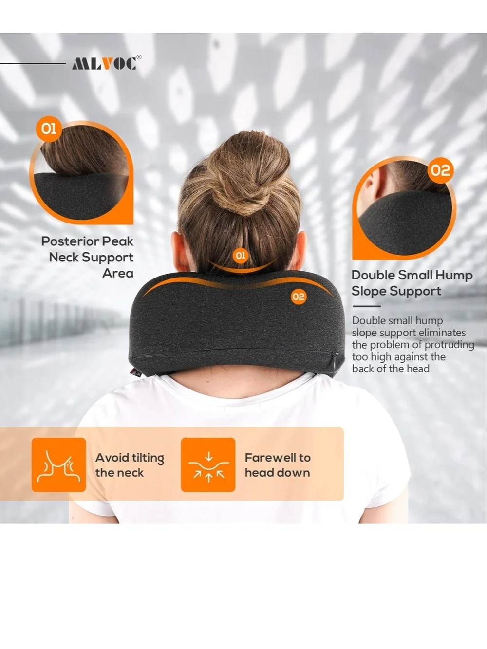 MLV Gray Memory Foam Travel Neck Pillow | NWT